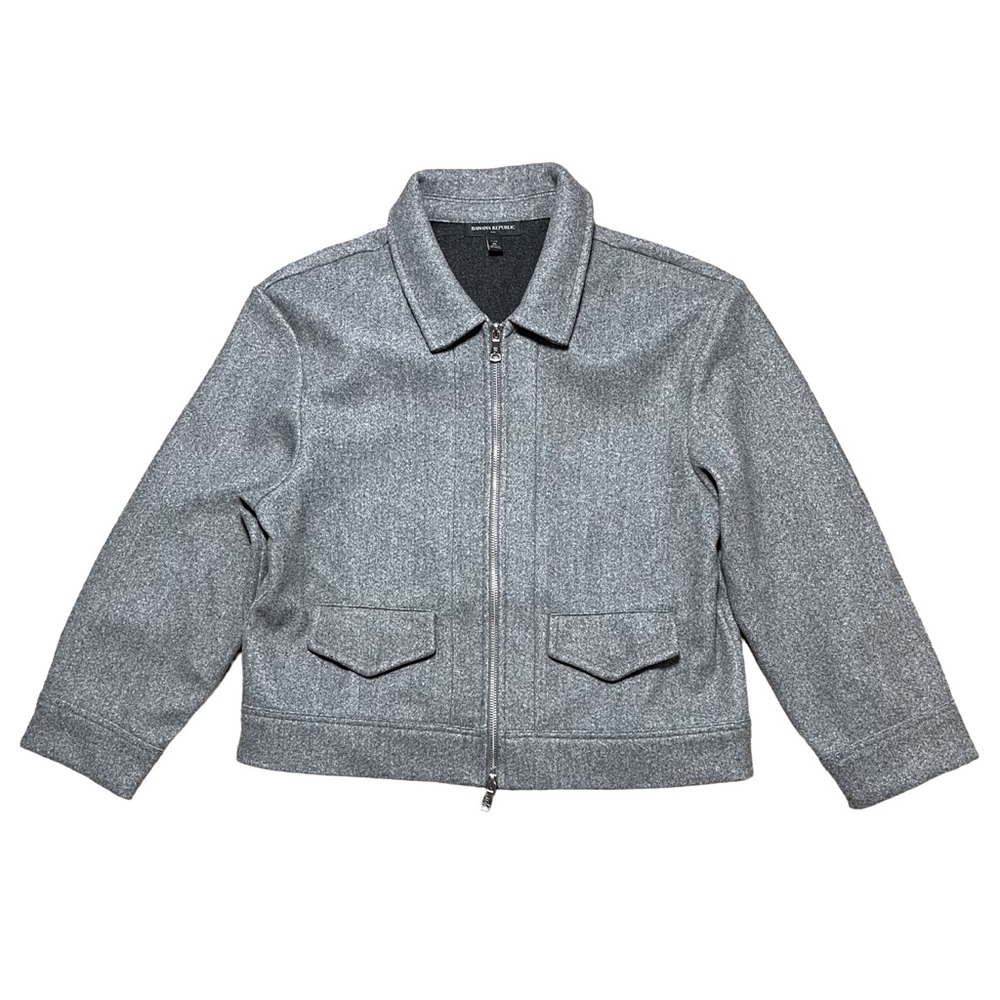 Banana Republic Wm’s Melton Volume-Sleeve Light Gray Jacket Sz M Petite